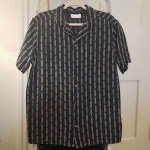 NWOT Dobby-Stripe Short-Sleeve Camp Shirt